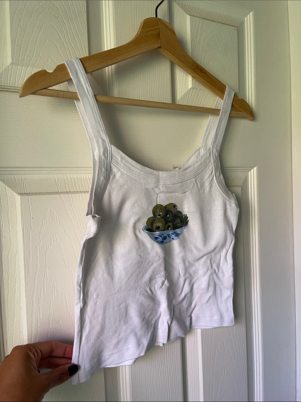 Lisa Says Gah Harley Tank Olive Bowl White Size M - Picture 4 of 4
